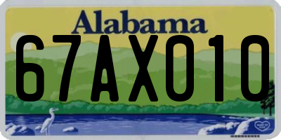 AL license plate 67AX010