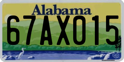 AL license plate 67AX015