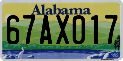 AL license plate 67AX017