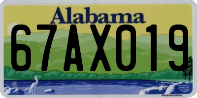AL license plate 67AX019