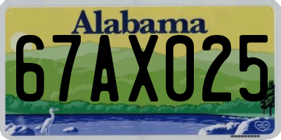 AL license plate 67AX025