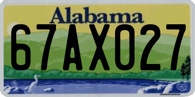 AL license plate 67AX027