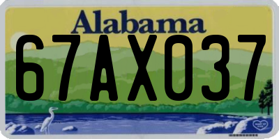 AL license plate 67AX037