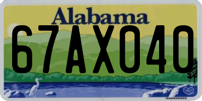 AL license plate 67AX040