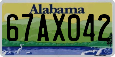 AL license plate 67AX042