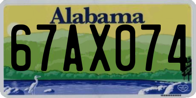 AL license plate 67AX074
