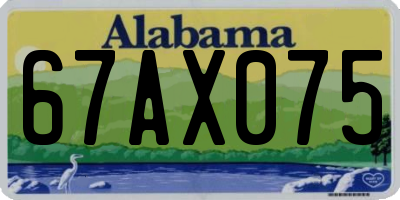 AL license plate 67AX075