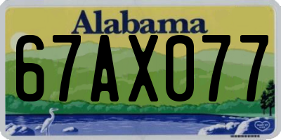AL license plate 67AX077