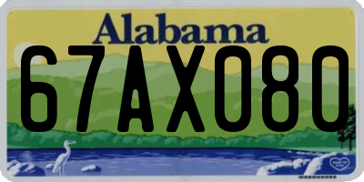 AL license plate 67AX080