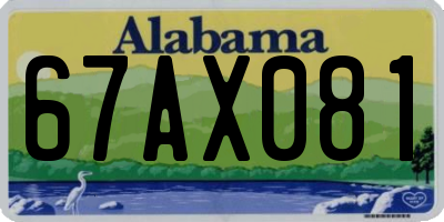 AL license plate 67AX081