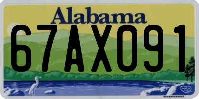 AL license plate 67AX091