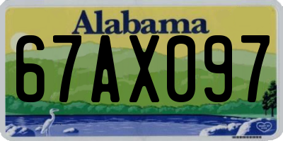 AL license plate 67AX097