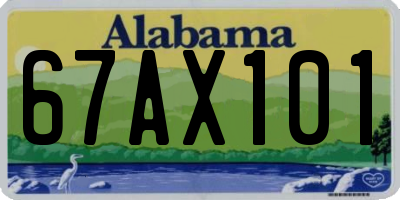 AL license plate 67AX101