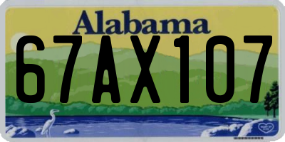 AL license plate 67AX107