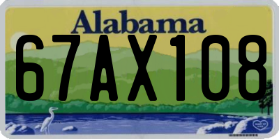 AL license plate 67AX108