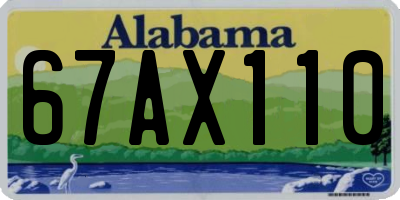AL license plate 67AX110