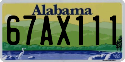 AL license plate 67AX111