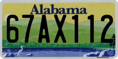 AL license plate 67AX112