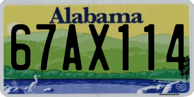AL license plate 67AX114