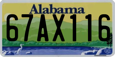 AL license plate 67AX116