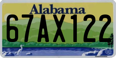 AL license plate 67AX122