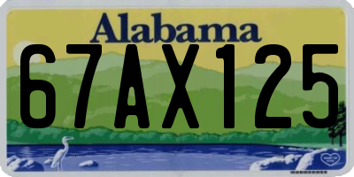 AL license plate 67AX125