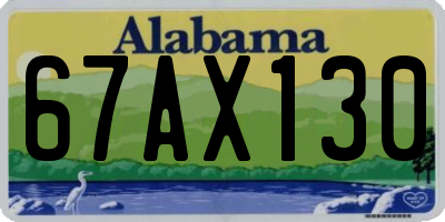 AL license plate 67AX130