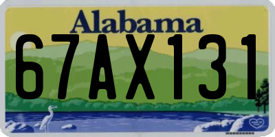 AL license plate 67AX131