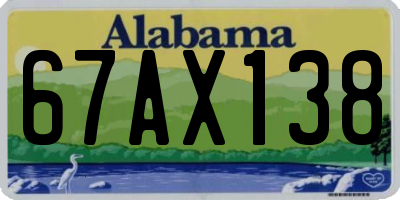 AL license plate 67AX138
