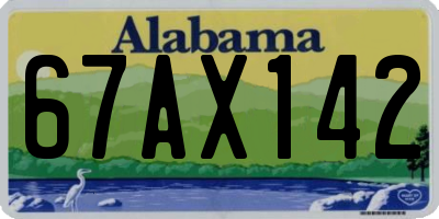 AL license plate 67AX142