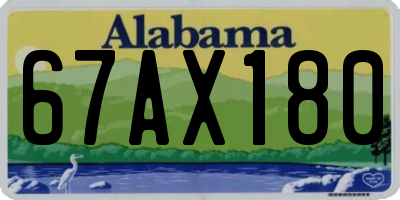 AL license plate 67AX180