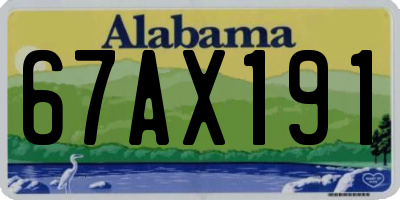 AL license plate 67AX191