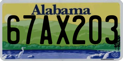 AL license plate 67AX203