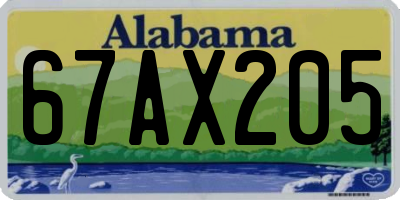 AL license plate 67AX205