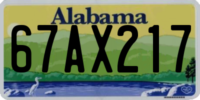 AL license plate 67AX217