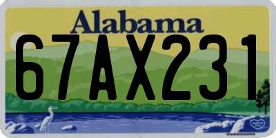 AL license plate 67AX231