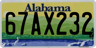 AL license plate 67AX232