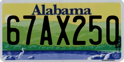 AL license plate 67AX250