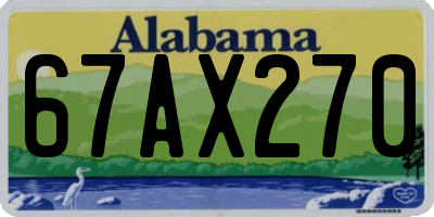 AL license plate 67AX270
