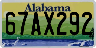AL license plate 67AX292