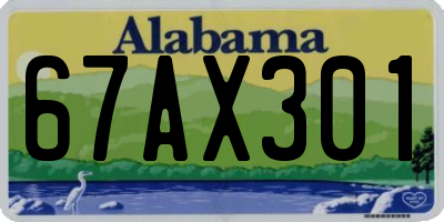 AL license plate 67AX301