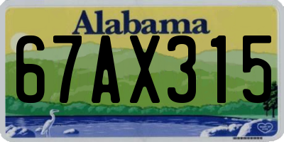 AL license plate 67AX315