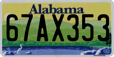 AL license plate 67AX353