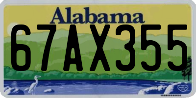 AL license plate 67AX355