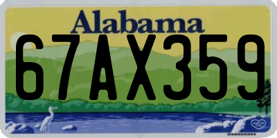 AL license plate 67AX359