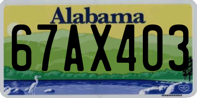 AL license plate 67AX403