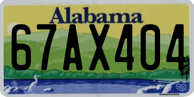 AL license plate 67AX404