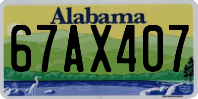 AL license plate 67AX407