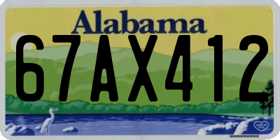 AL license plate 67AX412