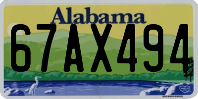 AL license plate 67AX494